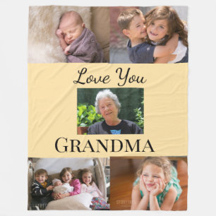 Pfirsichfarbener Gradient 5-Foto-Familien-Tribut-A Fleecedecke