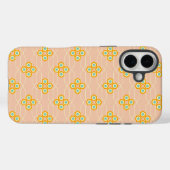 Pfirsichfarbener Hintergrund mit sechseckigem Blum Case-Mate iPhone Hülle (Rückseite (Horizontal))