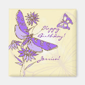 Pfirsichfarbener Schmetterling Magnet (Vorne)