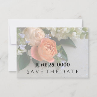 Pfirsichfarbener Strauß Save the Date Einladung