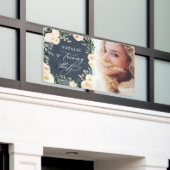 Pfirsichfarbenes Blumenmuster 30. Geburtstag Party Banner (Äußeres Gebäude)