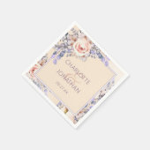 Pfirsichfarbenes Blumenzildpapier Napkins Serviette (Ecke)