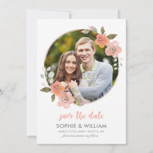 Pfirsichfarbenes Foto Save the Date