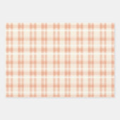 Pfirsichfarbenes Kariertes Schleifpapier Geschenkpapier Set (Vorderseite 2)