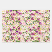 Pfirsichfarbenes Lila Burgund Wasserfarbe Geschenkpapier Set (Vorderseite 3)