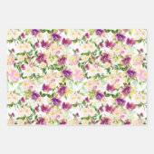 Pfirsichfarbenes Lila Burgund Wasserfarbe Geschenkpapier Set (Vorderseite)