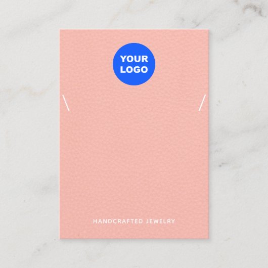 Pfirsichfarbenes Logo-Symbol für die Kette, Armban Visitenkarte (Vorderseite)