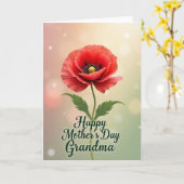 Pfirsichfarbenes Muttertags-Kärtchen Karte (Gelbe Blume)