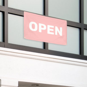 Pfirsichfarbenes OPEN Banner