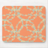 Pfirsichfarbenes orangefarbenes Nahtloses Muster Mousepad (Vorne)