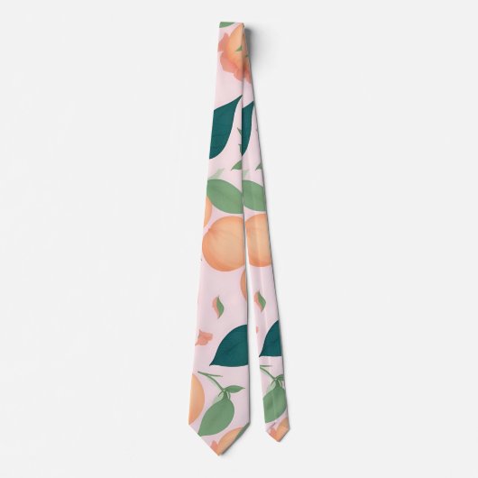 Pfirsichfarbenes Personalisiertes Muster Krawatte (Vorderseite)