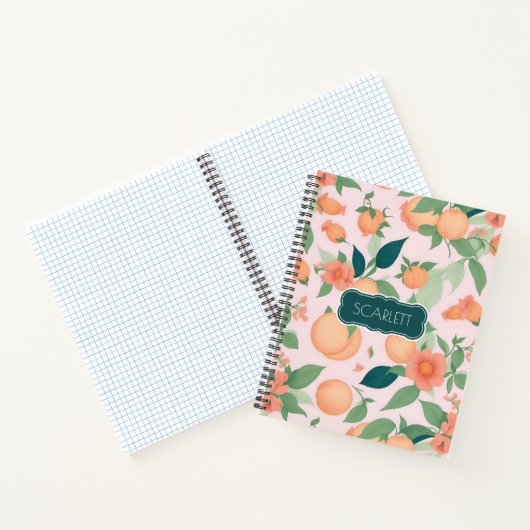 Pfirsichfarbenes Personalisiertes Muster Notizblock (Innenseite)