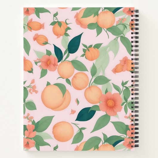 Pfirsichfarbenes Personalisiertes Muster Notizblock (Rückseite)