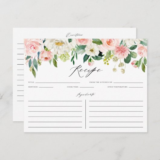 Pfirsichfarbenes Pfirsichrosa Blumengarten Rezeptk Postkarte (Vorne/Hinten)