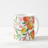 Pfirsichfarbenes tropisches Fruchtmuster Vintag. Kaffeetasse (VorderseiteRechts)