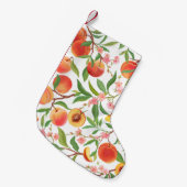 Pfirsichfarbenes tropisches Fruchtmuster Vintag. Kleiner Weihnachtsstrumpf (Vorderansicht (hängend))