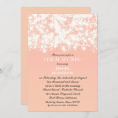 Pfirsichfarbenleuchten Brautduscheinladung Einladung (Vorne/Hinten)