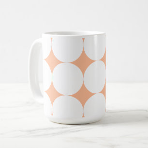 Pfirsichflaum Retro-Punkte Kaffeetasse