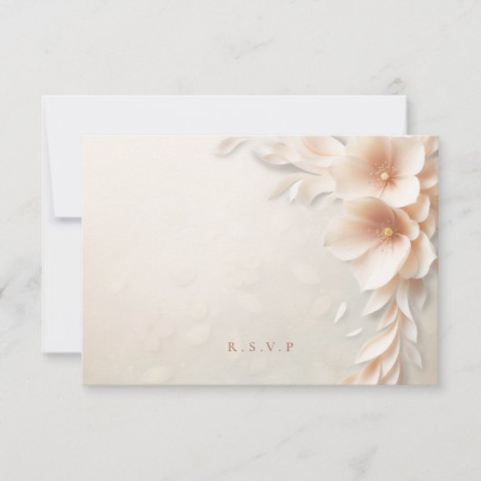 Pfirsichflorale Hochzeitsessen UAWG RSVP Karte (Vorderseite)