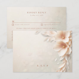 Pfirsichflorale Hochzeitsessen UAWG RSVP Karte