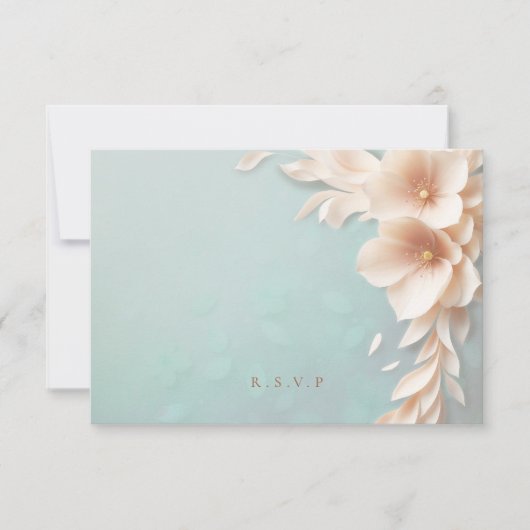 Pfirsichflorale Hochzeitsessen UAWG RSVP Karte (Vorderseite)