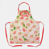 Pfirsichfrüchte Blüten personalisierte Kochküche Schürze (Vorderseite)