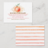 Pfirsichfrüchte und goldene Konfetti Bücher für Ki Begleitkarte (Vorne/Hinten)