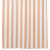 Pfirsichfuzz und weiße, breite Streifen Duschvorhang (Vorderseite)