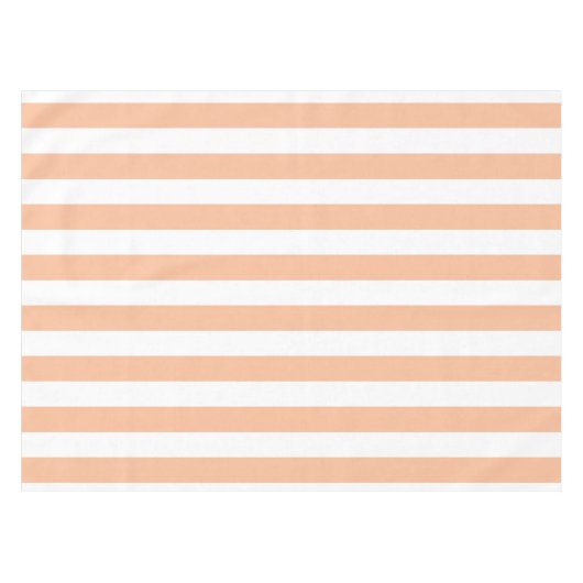 Pfirsichfuzz und weiße, breite Streifen Tischdecke (Vorderseite (Horizontal))