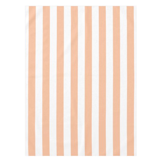 Pfirsichfuzz und weiße, breite Streifen Tischdecke (Vorderseite)