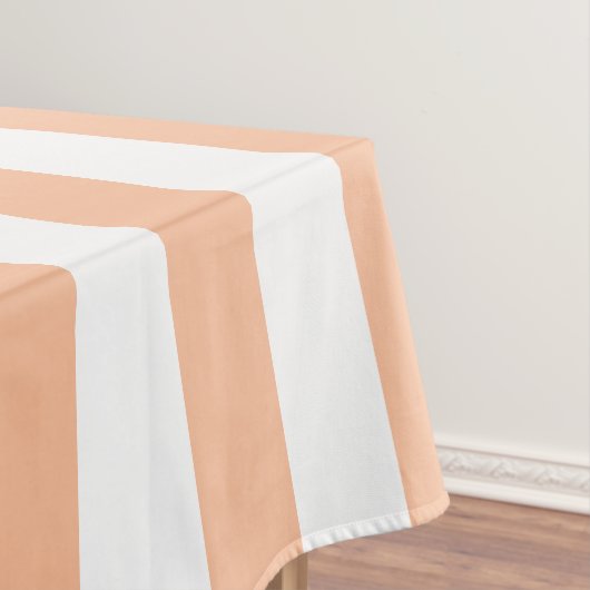Pfirsichfuzz und weiße, breite Streifen Tischdecke (Beispiel)