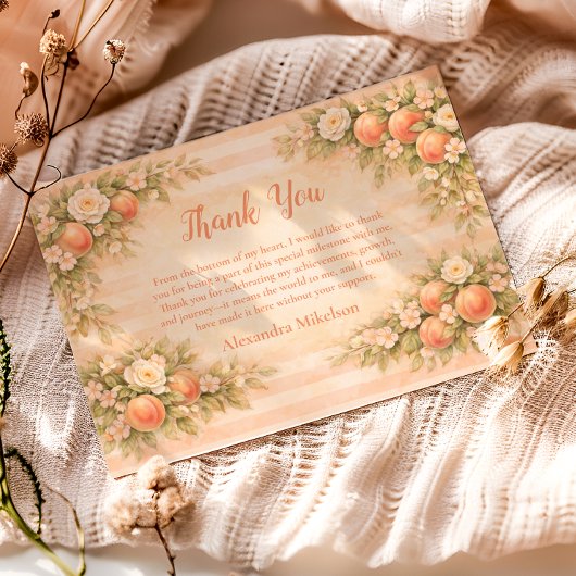 Pfirsichgarten 1. Geburtstag Dankeskarte