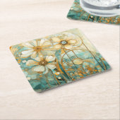 Pfirsichgarten 3 rechteckiger pappuntersetzer (angewinkelt)