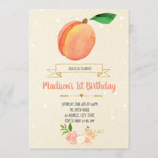 Pfirsichgeburtstags-Party Einladung
