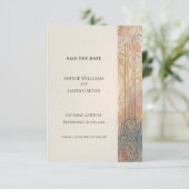 Pfirsichgrau Nouveau Save The Date (Stehend Vorderseite)