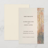 Pfirsichgrau Nouveau Save The Date (Vorne/Hinten)