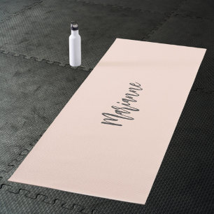 Pfirsichgraue benutzerdefinierte Namensschrift Yogamatte