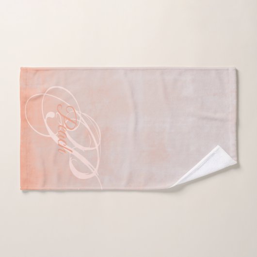Pfirsichgraues rustikales Abstraktes Monogramm Badhandtuch Set (Handtuch)