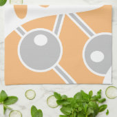 Pfirsichgrauweißer moderner Doodle 1 Geschirrtuch (Gefaltet)