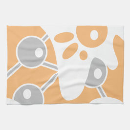 Pfirsichgrauweißer moderner Doodle 1 Geschirrtuch