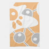 Pfirsichgrauweißer moderner Doodle 1 Geschirrtuch (Vertikal)