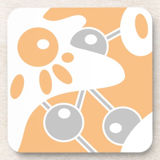 Pfirsichgrauweißer moderner Doodle 1 Getränkeuntersetzer (Vorderseite)