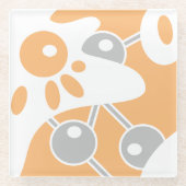 Pfirsichgrauweißer moderner Doodle 1 Glasuntersetzer (Vorderseite)