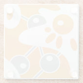 Pfirsichgrauweißer moderner Doodle 1 Glasuntersetzer (Rückseite)