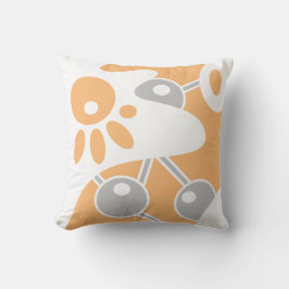 Pfirsichgrauweißer moderner Doodle 1 Kissen