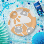 Pfirsichgrauweißer moderner Doodle 1 Pappteller (Party)