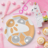 Pfirsichgrauweißer moderner Doodle 1 Pappteller (Party)