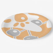 Pfirsichgrauweißer moderner Doodle 1 Pappteller (Schrägansicht)