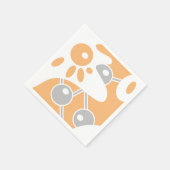 Pfirsichgrauweißer moderner Doodle 1 Serviette (Ecke)