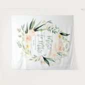 Pfirsichgrün florales Brautparty Miss zu Mrs. Wandteppich (Vorderseite (Horizontal))